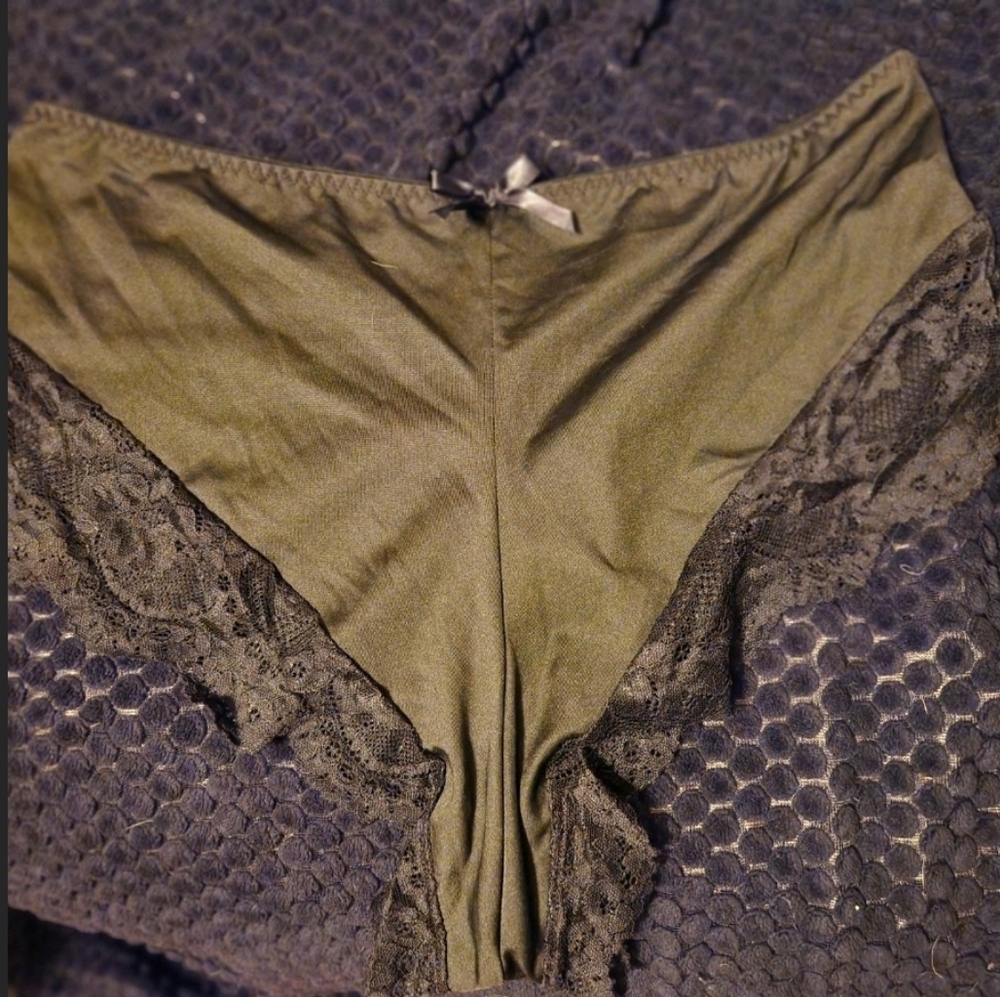 Black Silk & Lace Trim Panties